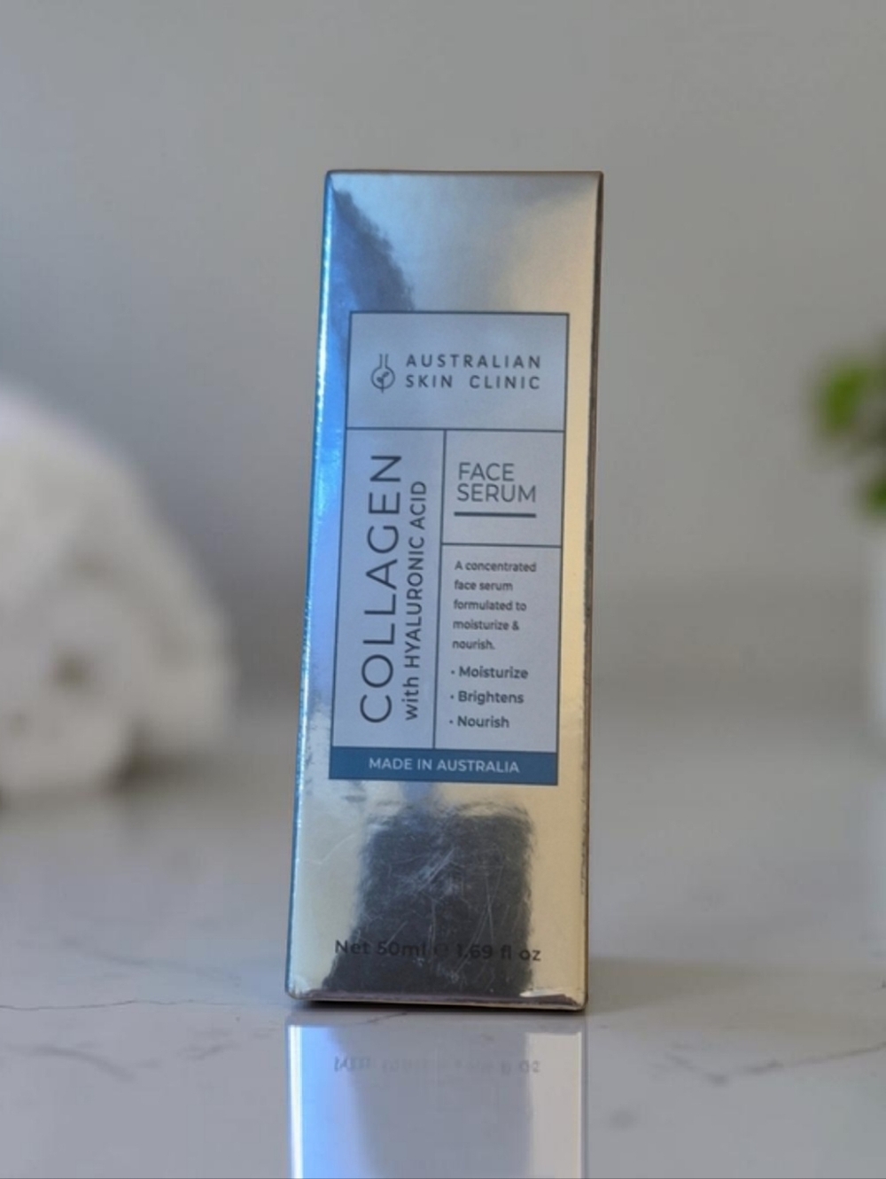 Australian Skin Clinic Collagen Face Serum - Silver/Blue Box